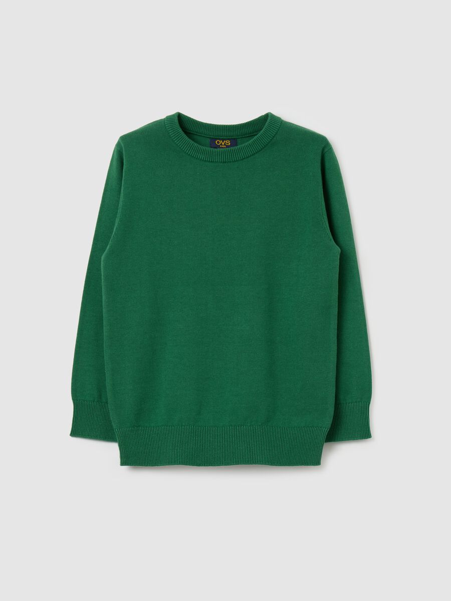 Cotton pullover with round neck_0