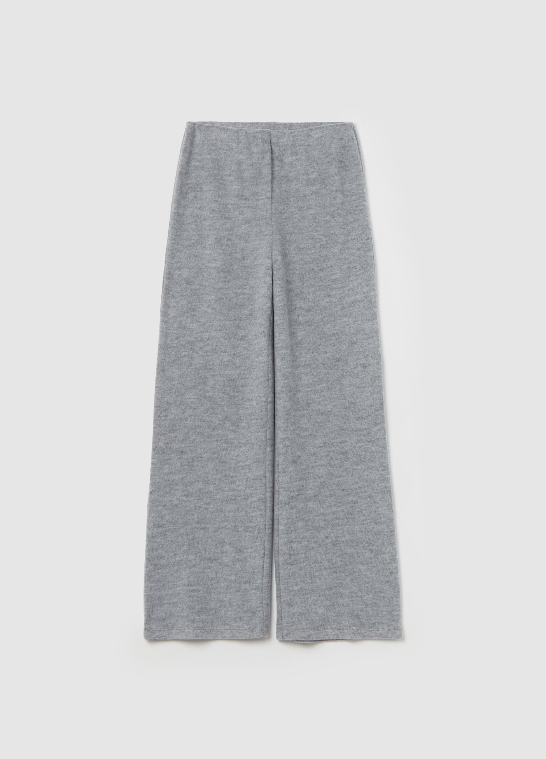 Wide-leg knit trousers