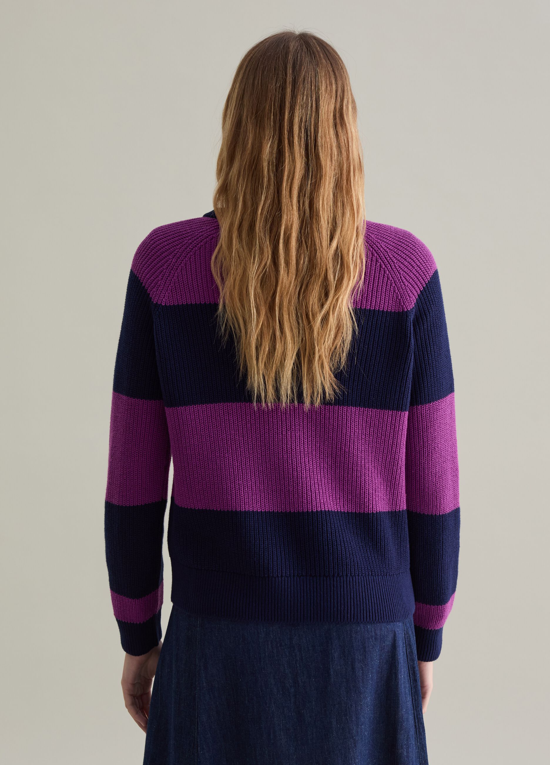 Striped pullover with raglan sleeves