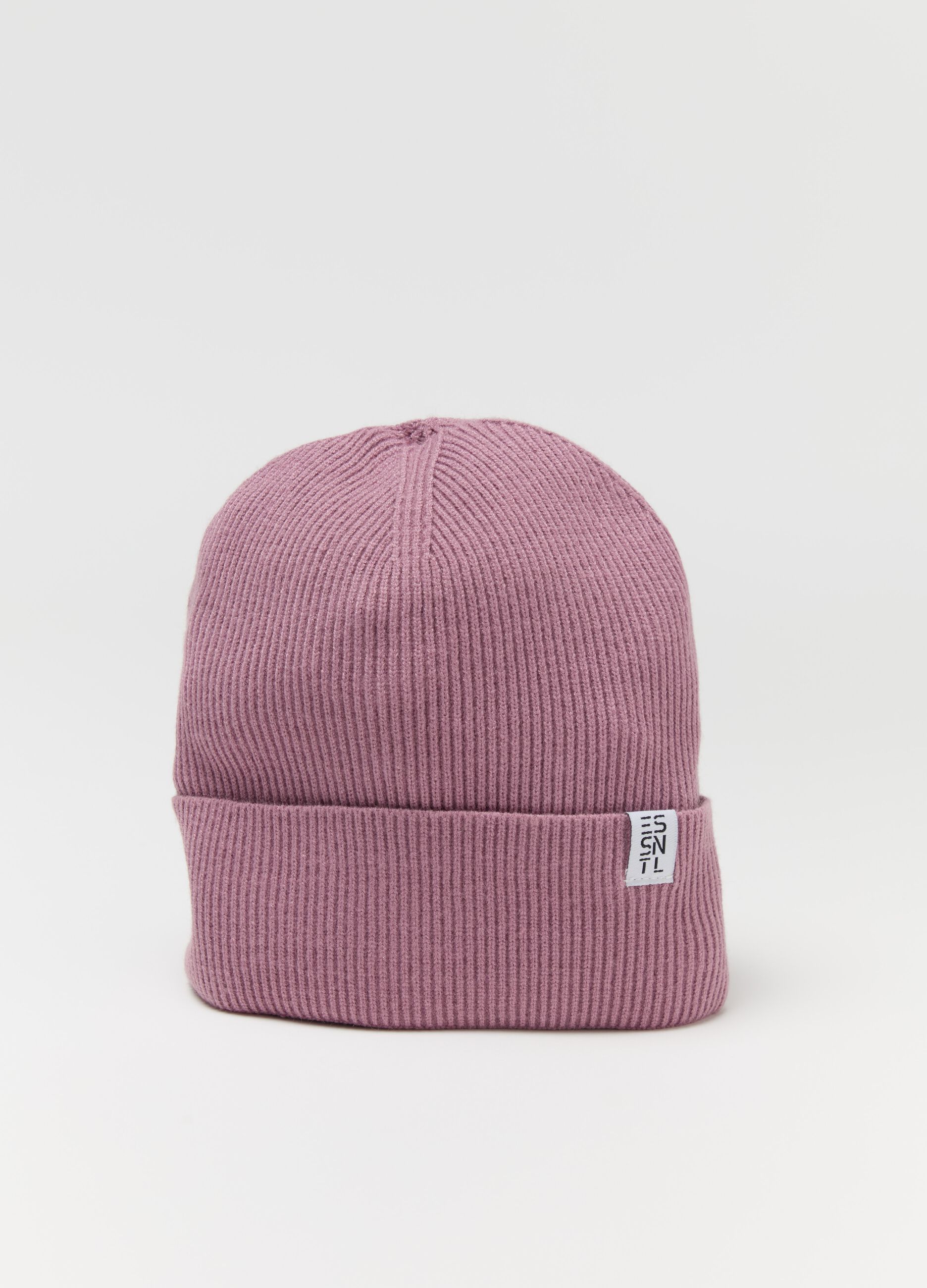 Essential ribbed hat with fold