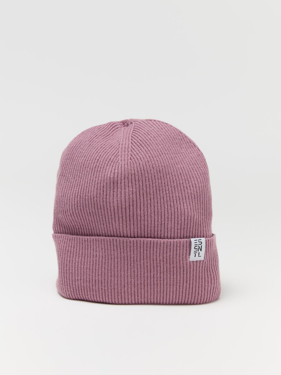 Essential ribbed hat with fold_2