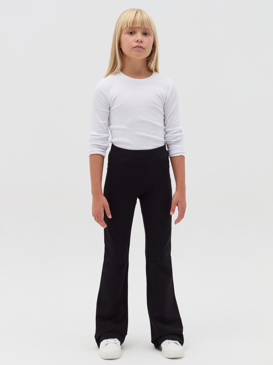 Treggings flare fit in cotone stretch_0