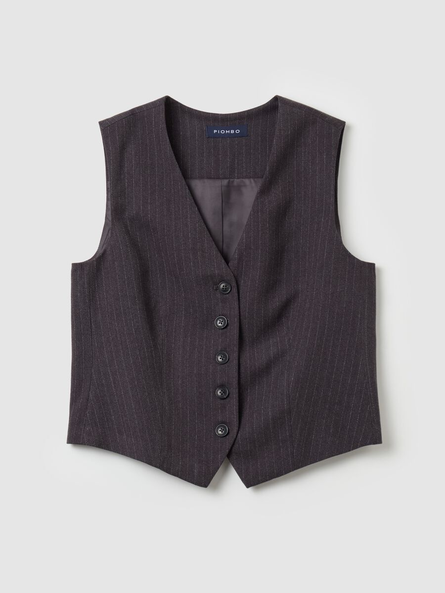 Pinstriped gilet with buttons_4