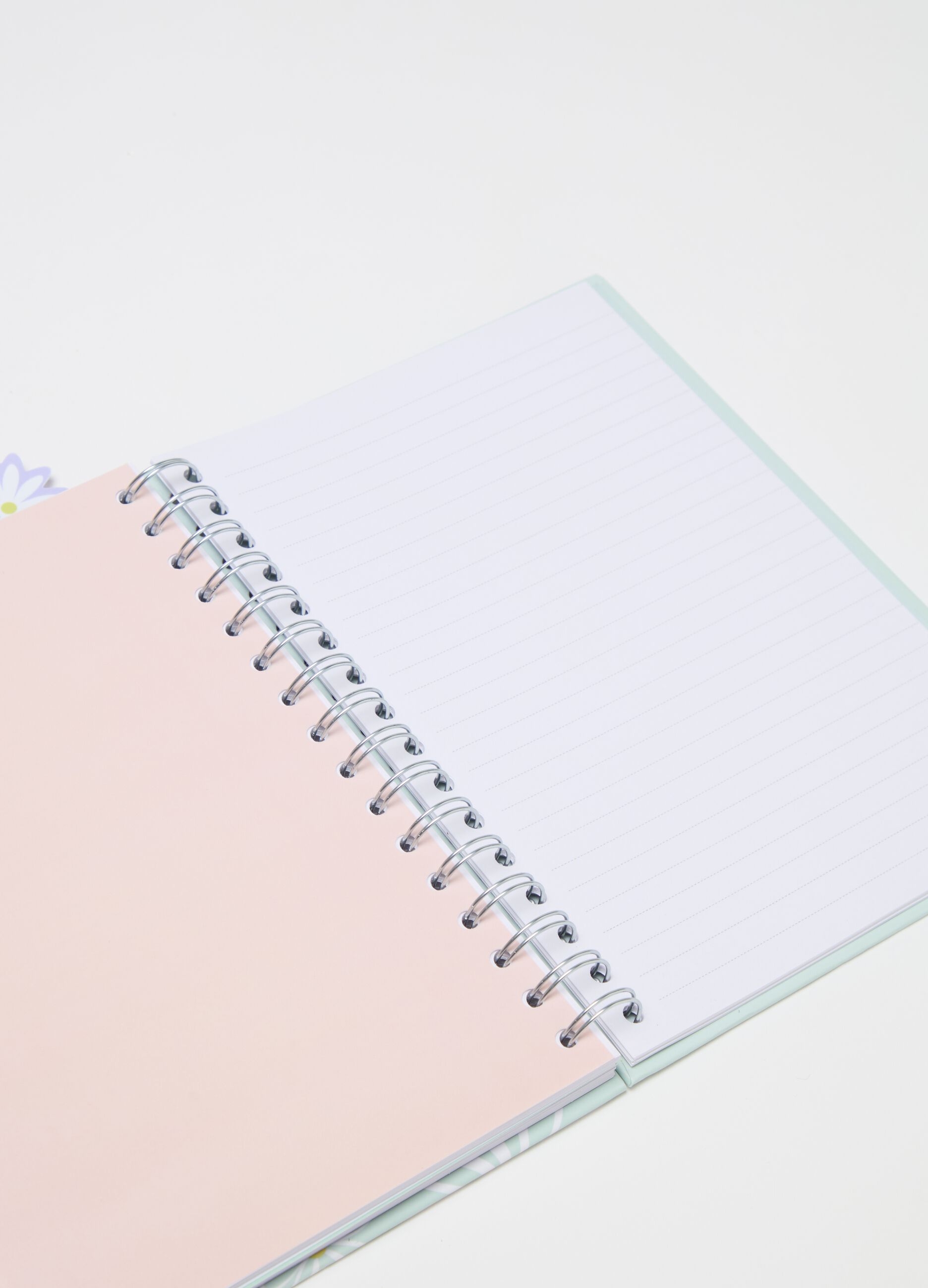 Spiral notepad with ruled pages
