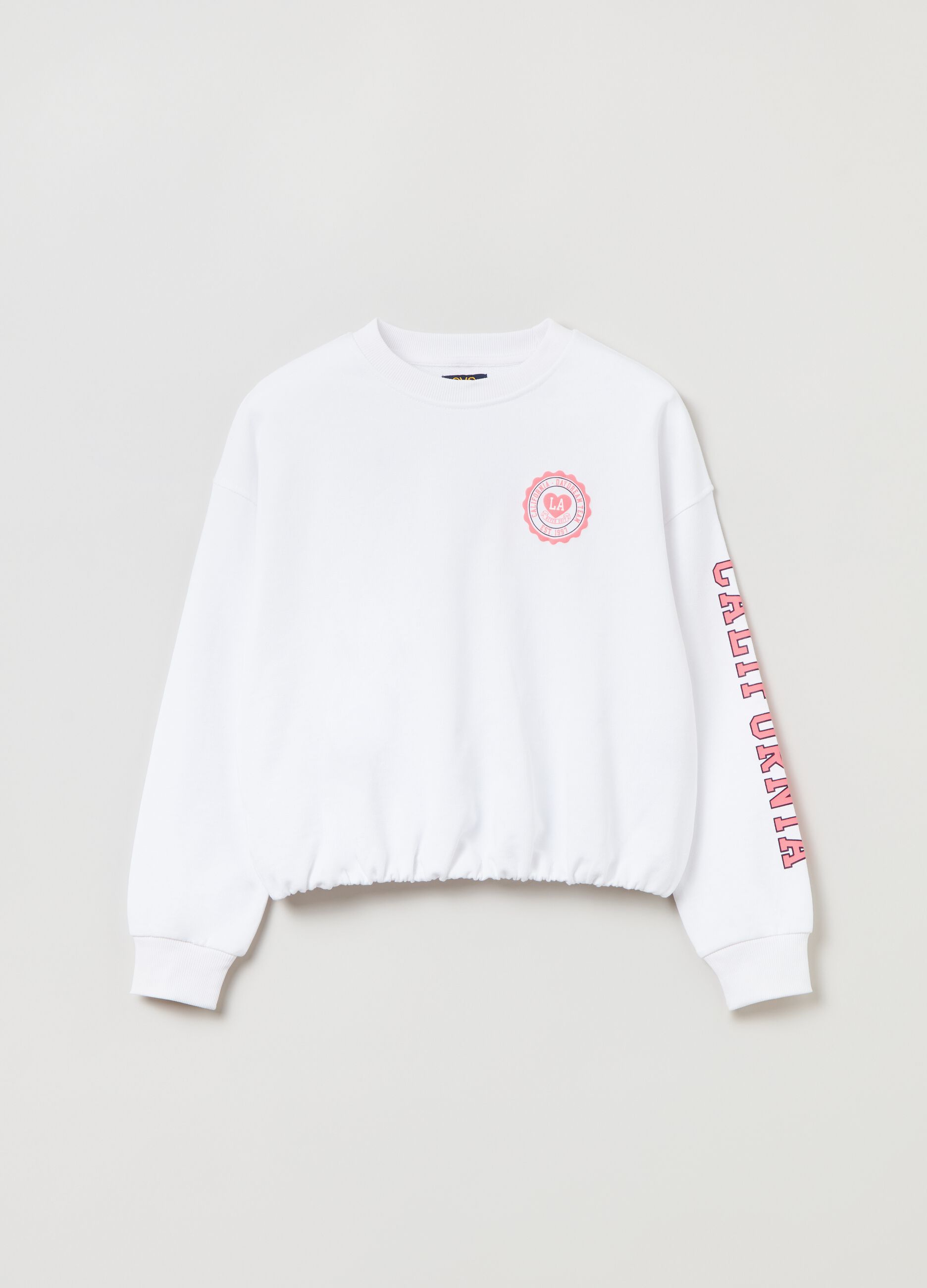 Crop sweatshirt with lettering print