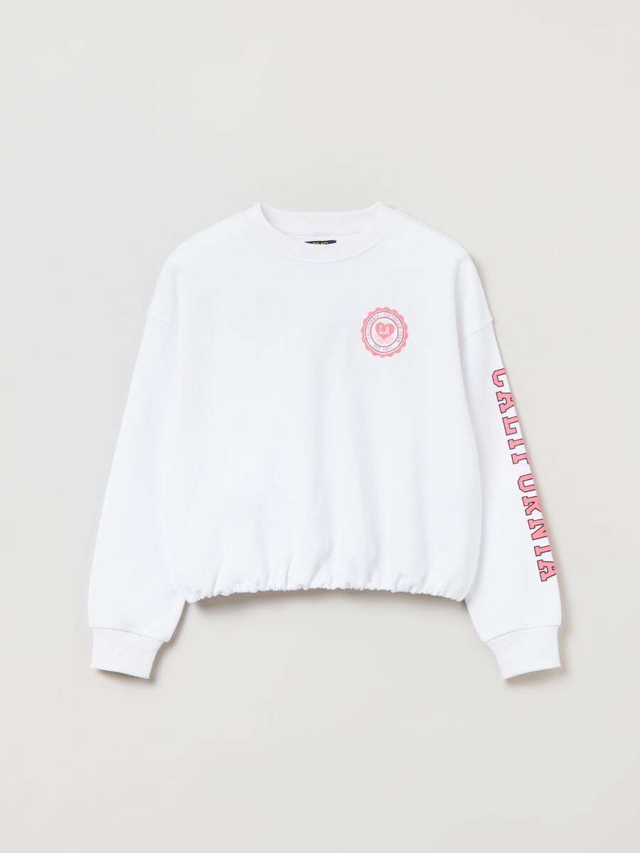 Crop sweatshirt with lettering print_0
