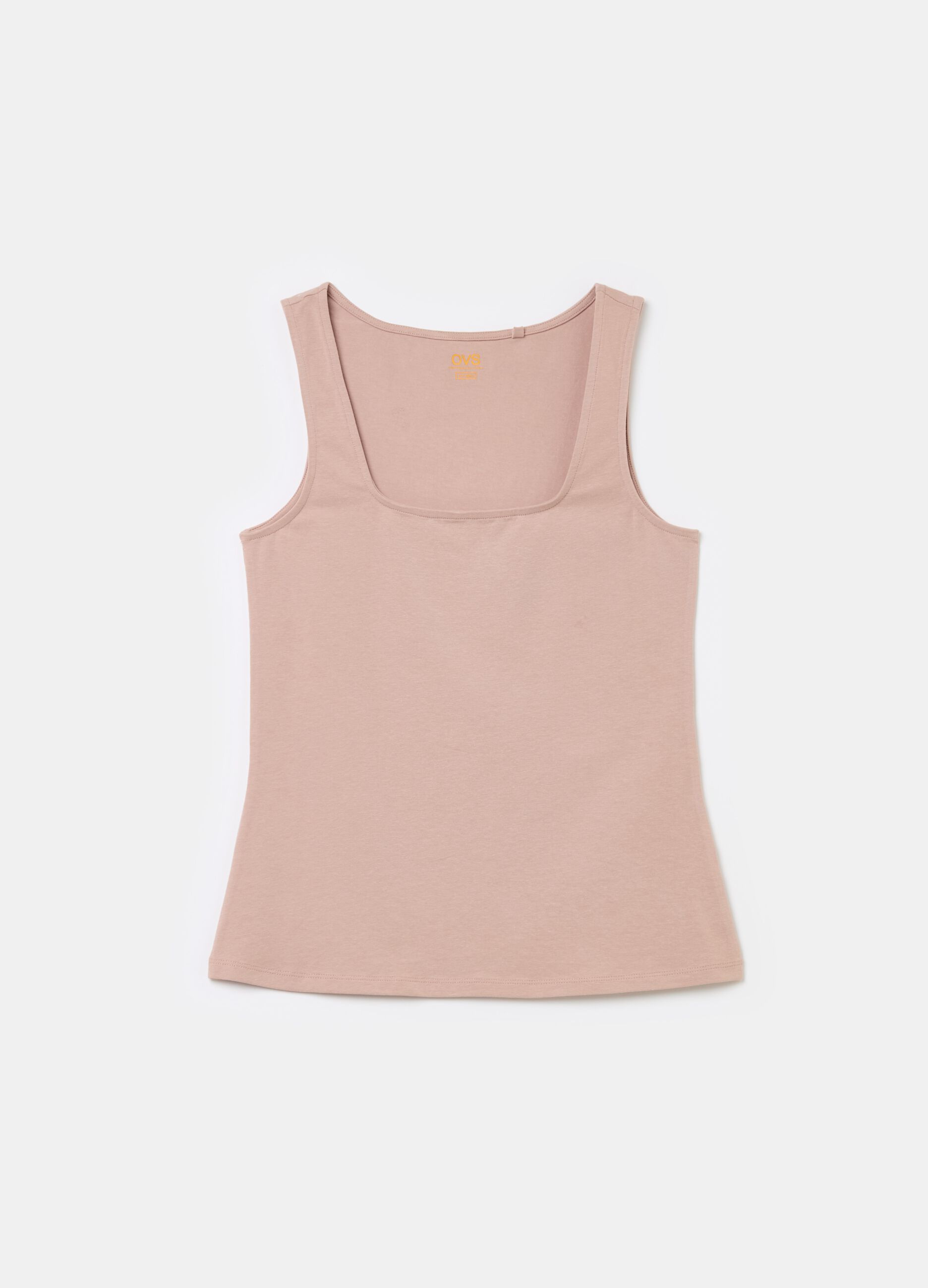 Tank top with square neck