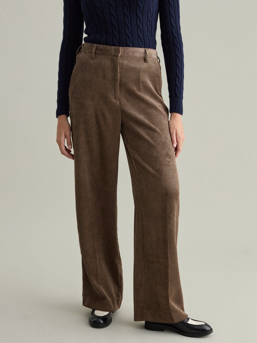 Wide-leg trousers in corduroy_1