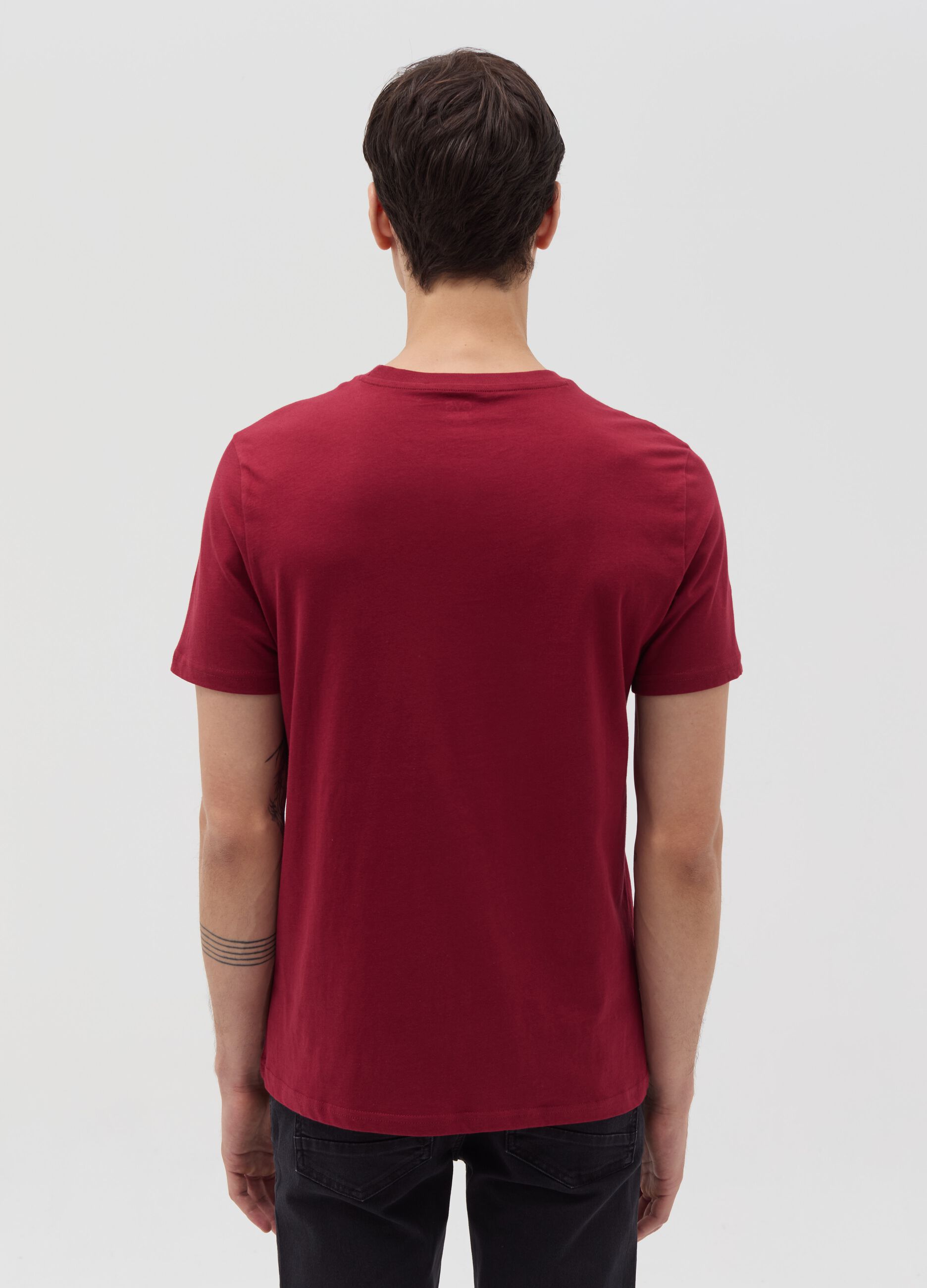 Cotton T-shirt with round neck