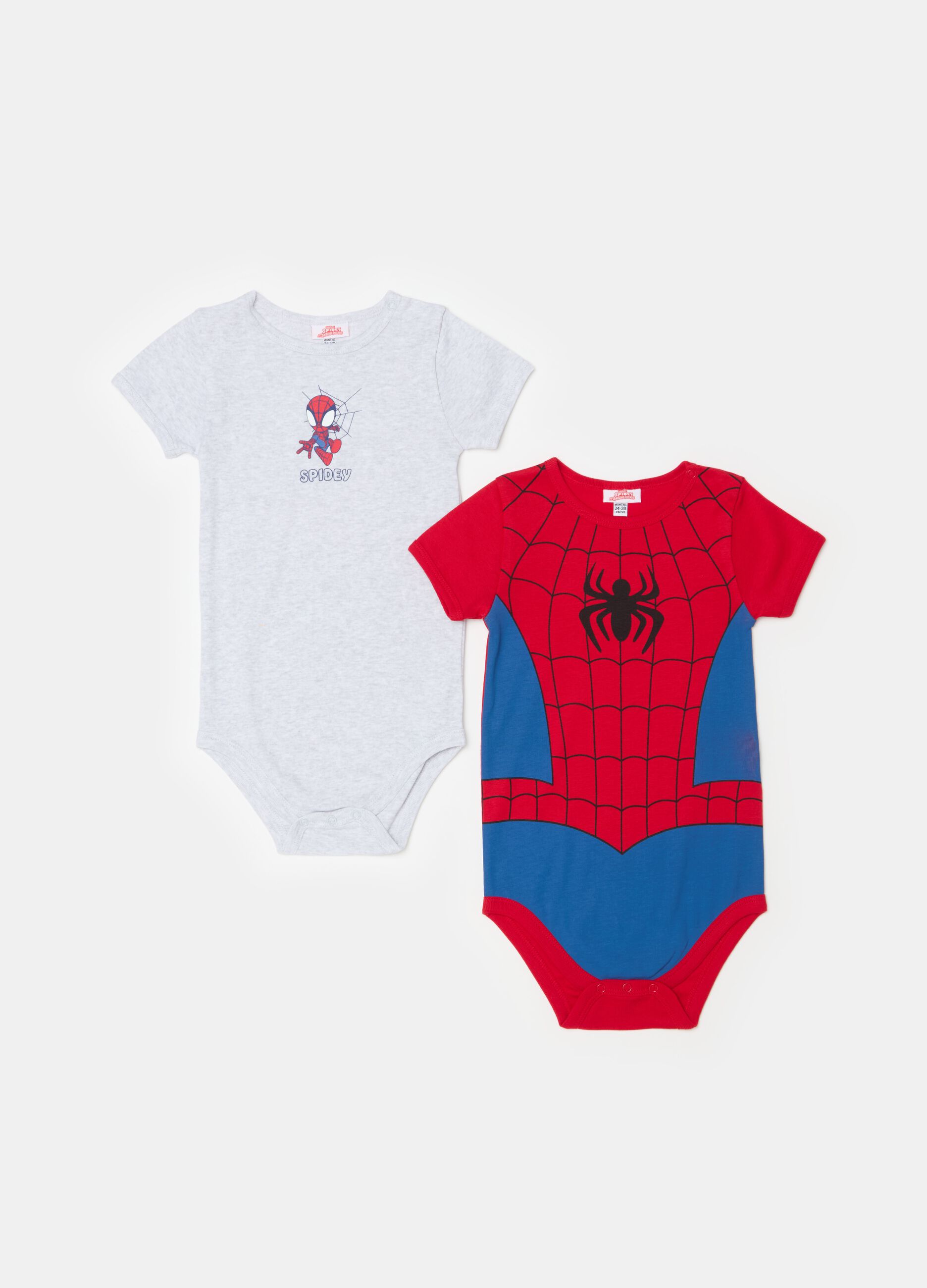 Pack of two onesies with Spidey print