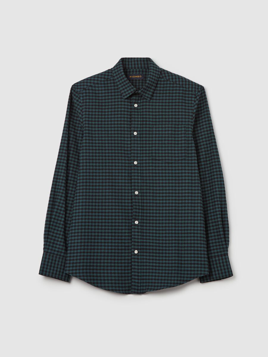 Flannel shirt with gingham pattern_4