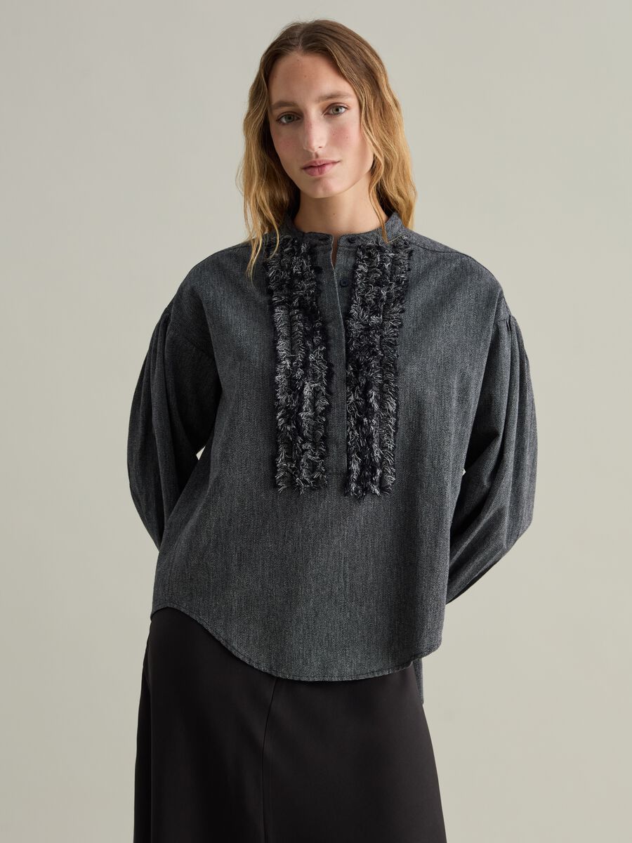 Contemporary blouse with fringed details_1