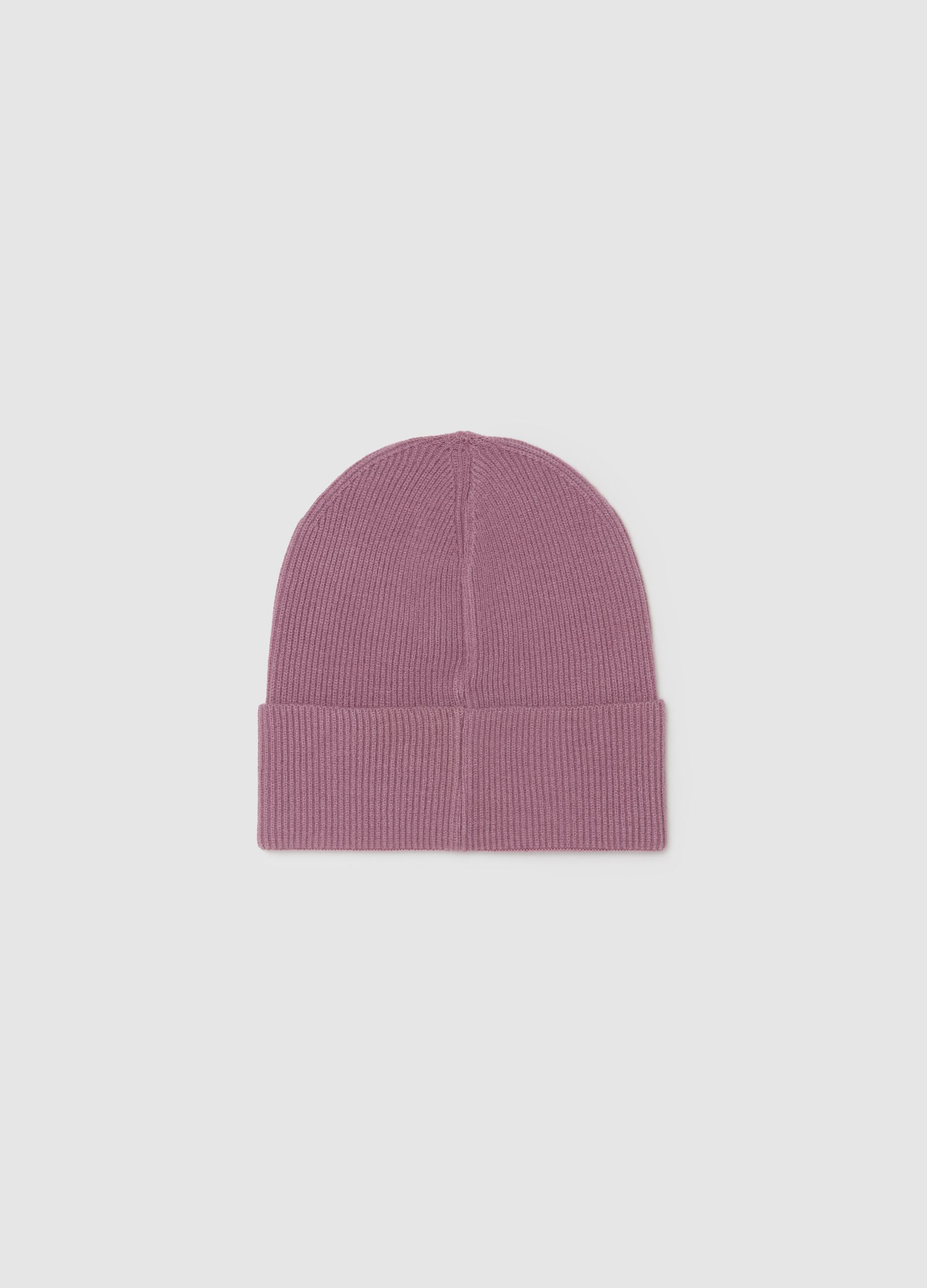 Essential ribbed hat with fold