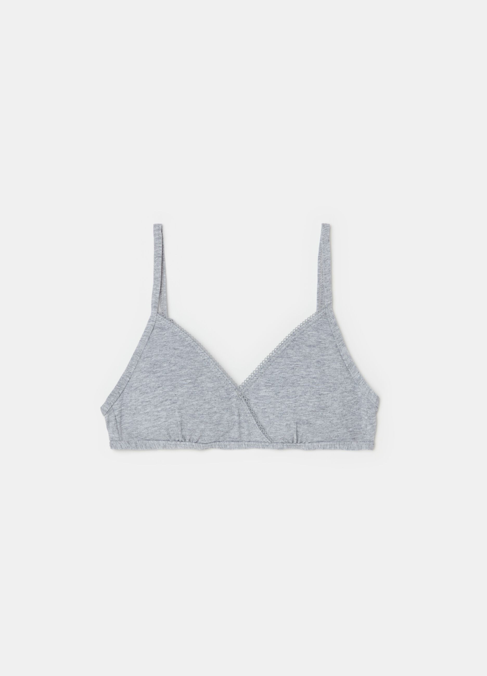 Semi-padded triangular bra