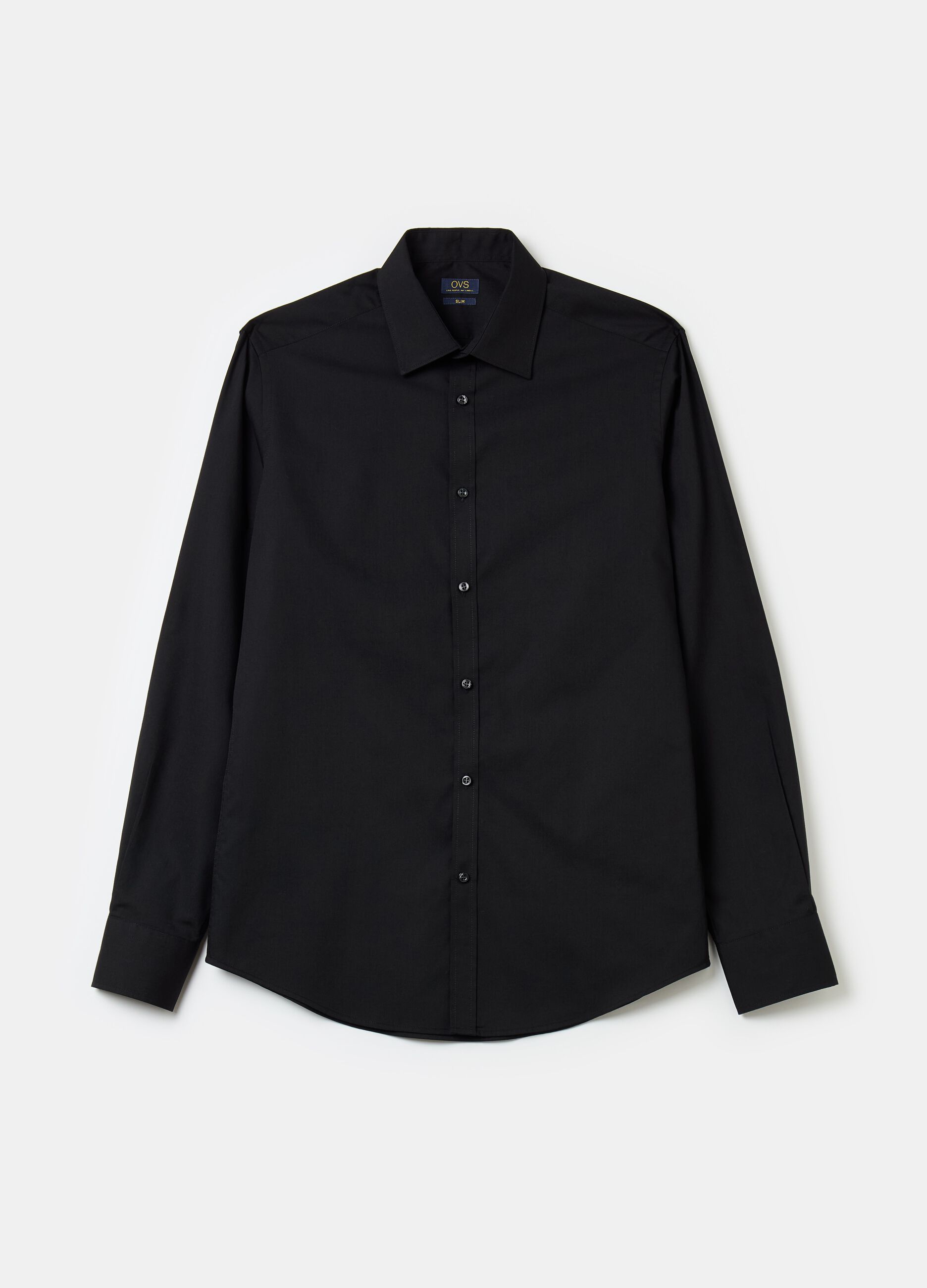 Slim-fit shirt with cut-away collar