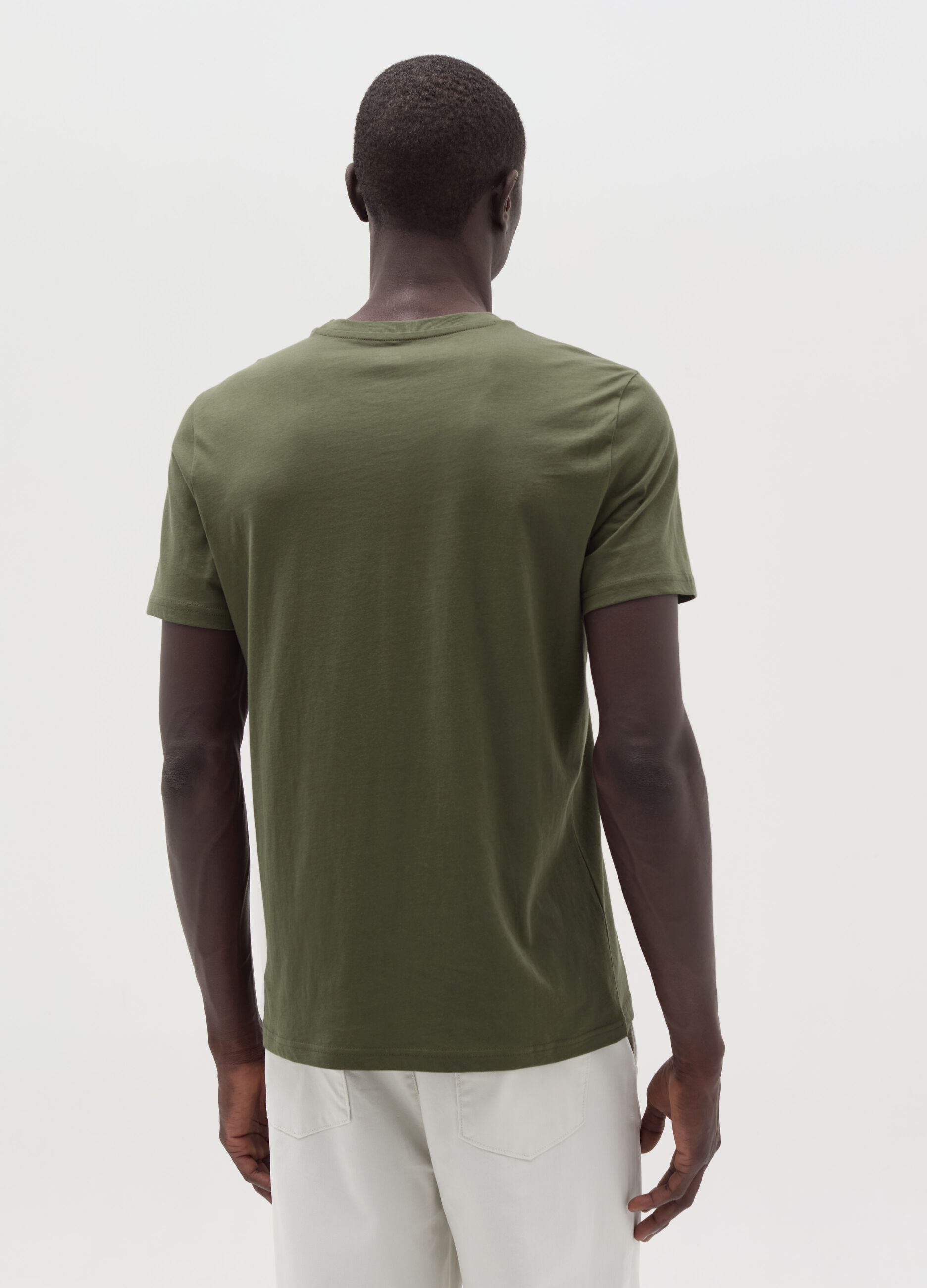 Cotton T-shirt with round neck