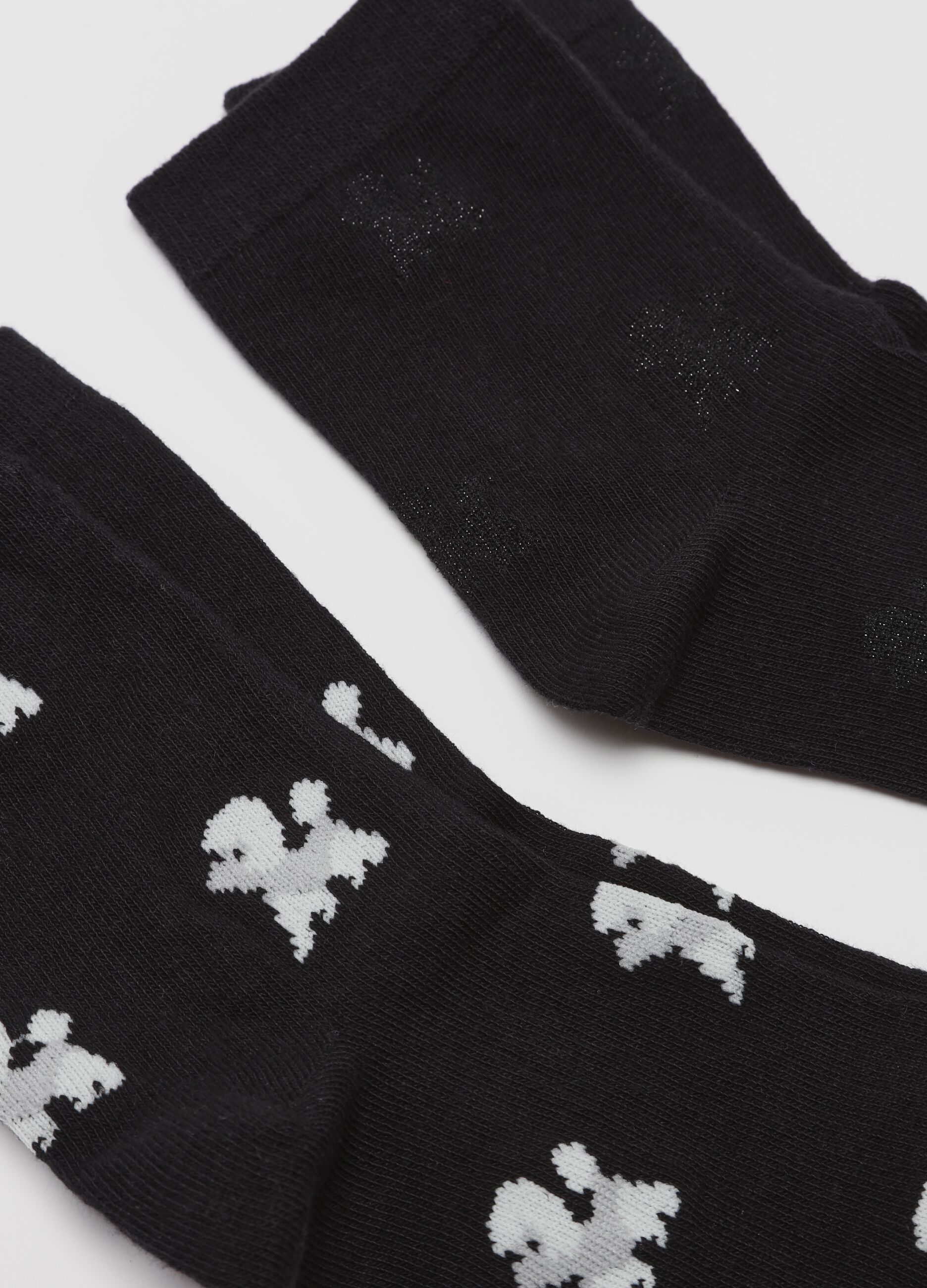 Two-pair pack short socks with puppies design