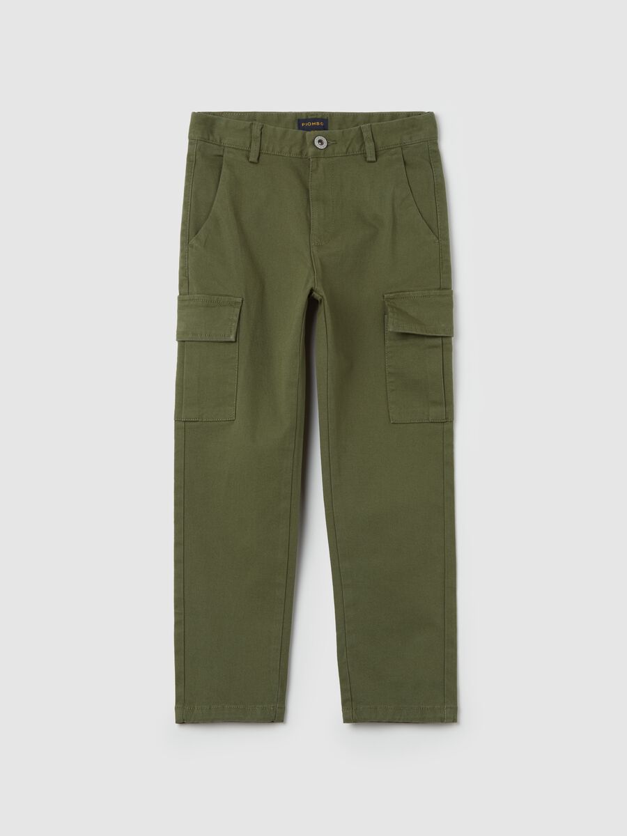 Pantaloni cargo in cotone stretch_3