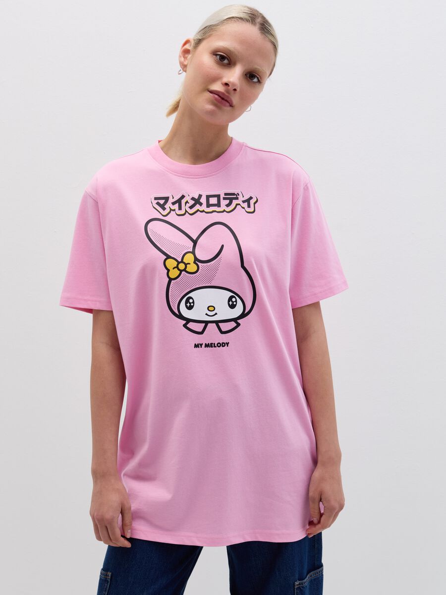 T-shirt over con stampa My Melody_1