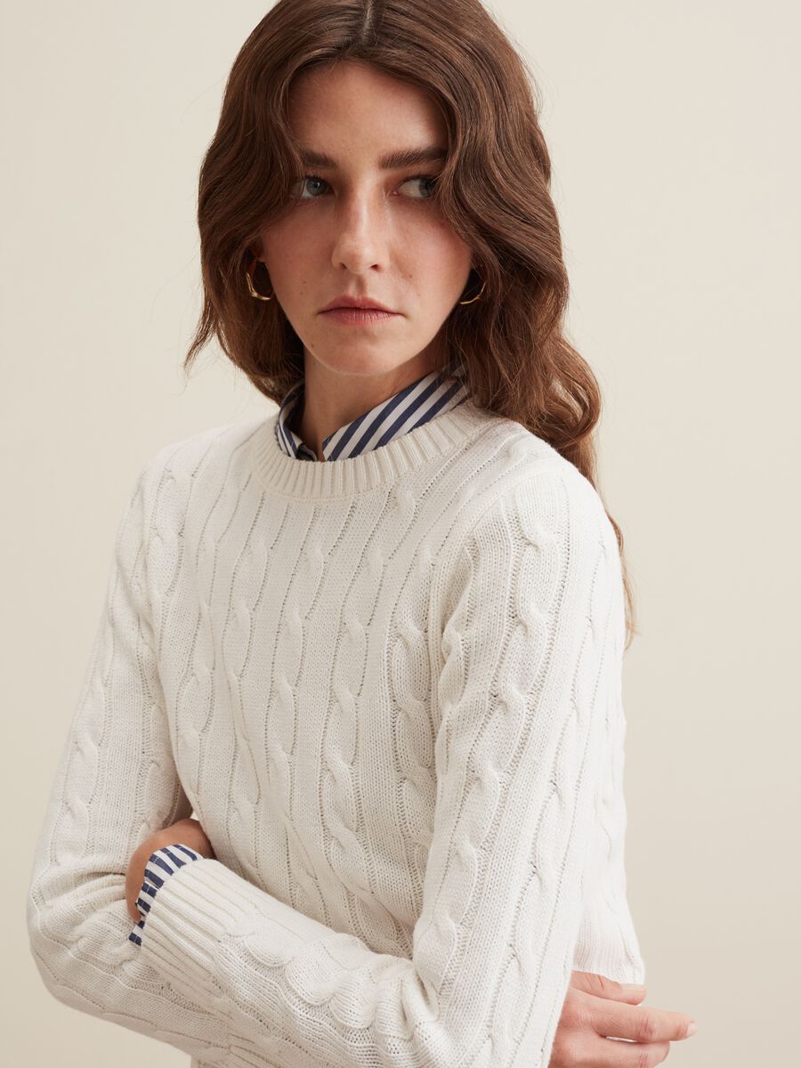 Cable knit crew-neck pullover_3