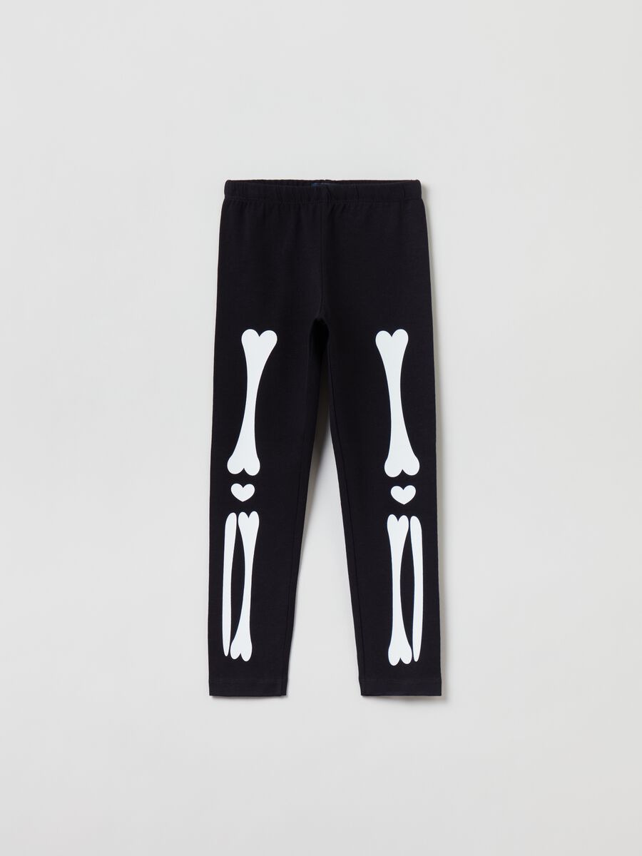 Leggings with skeleton bone print_0