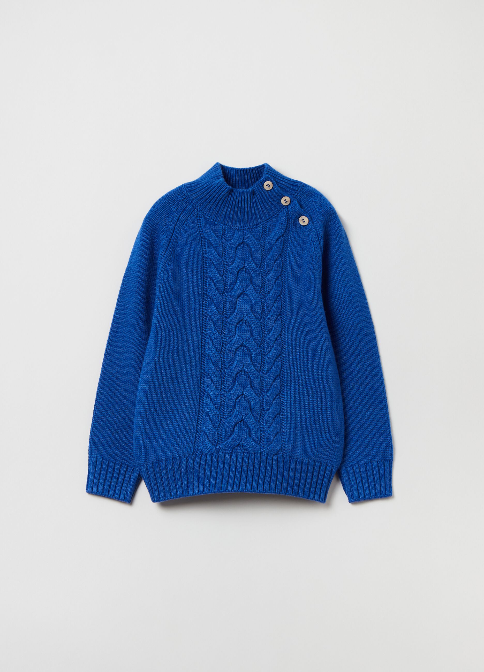 Pullover with cable-knit design