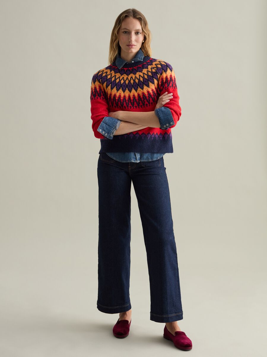 Pullover with Norwegian jacquard design_1