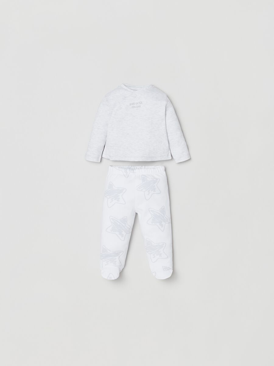 Embroidered T-shirt and baby leggings set_0