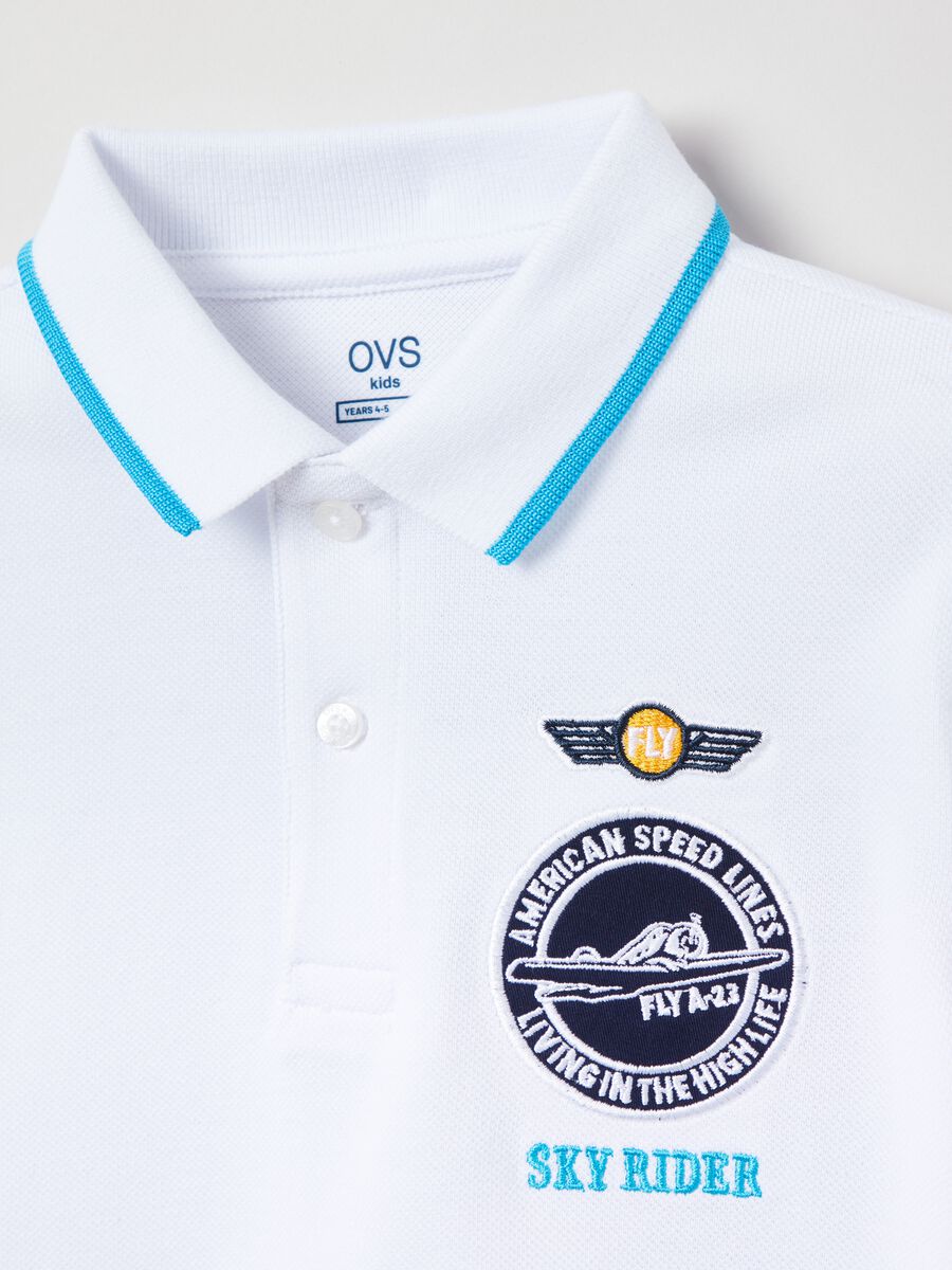 Polo shirt in jersey with print and patch_2