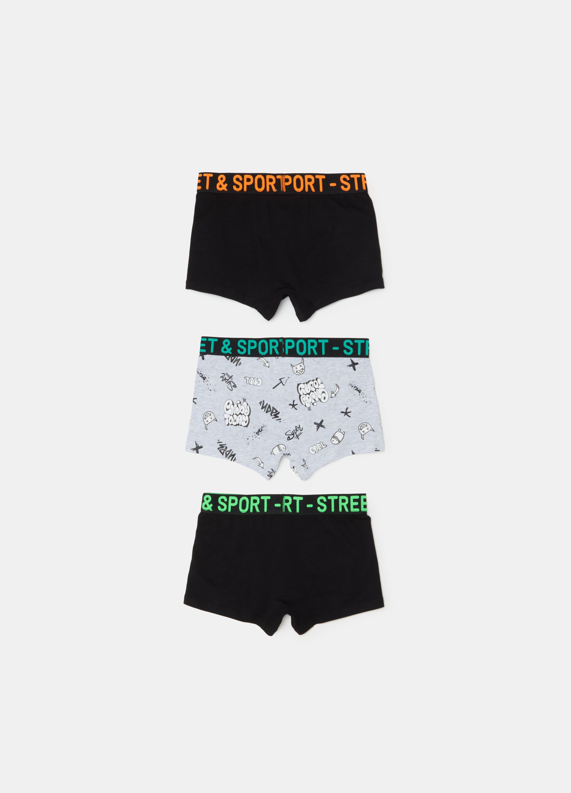 Three-pack boxer shorts with print in organic cotton