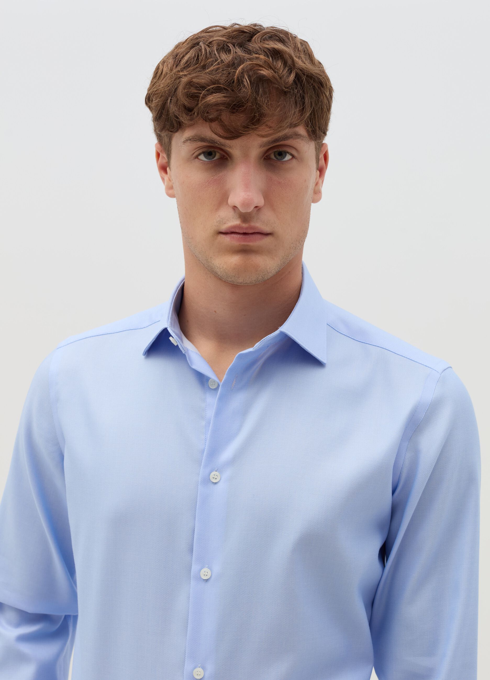 Slim-fit shirt in double-twist cotton