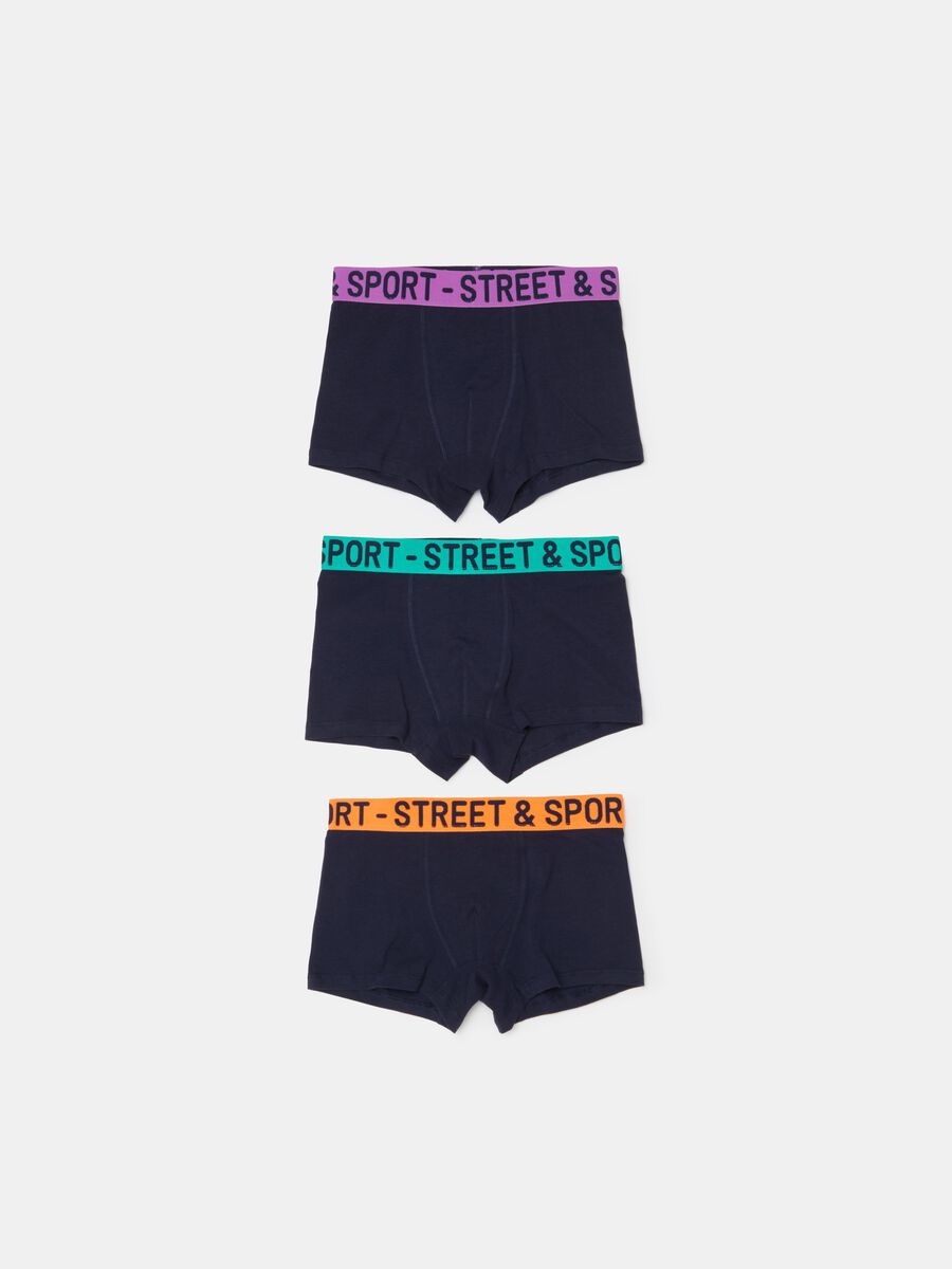 Three-pack boxer shorts with lettering in organic cotton_0