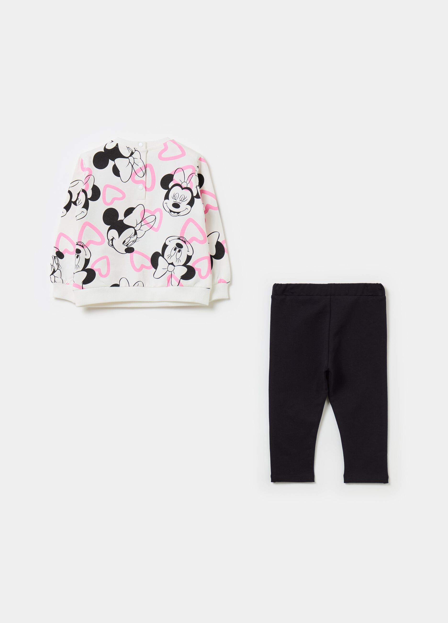 Fleece jogging set with Minnie Mouse print