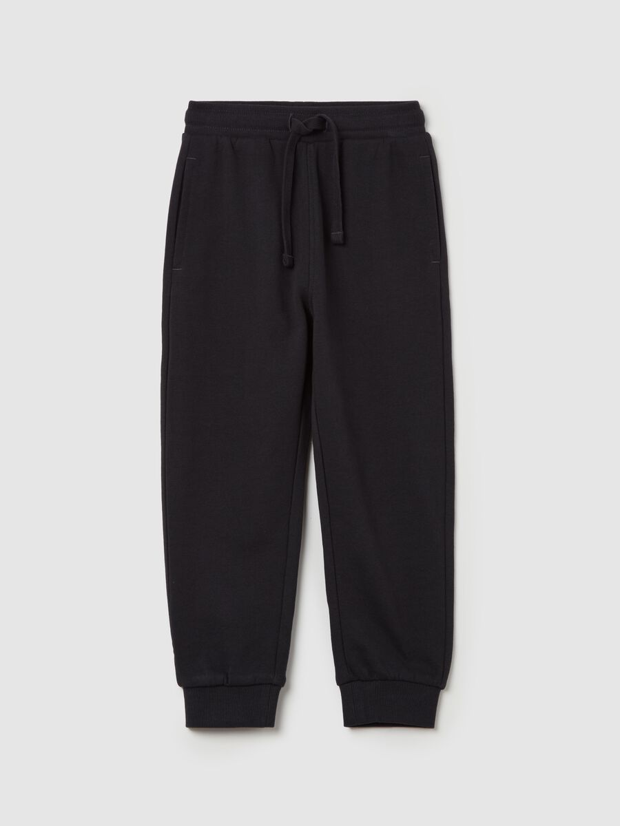 Fleece joggers with pockets and drawstring_0