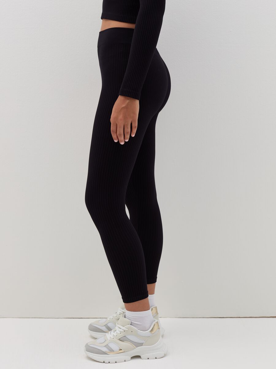 Stretch ribbed leggings_3