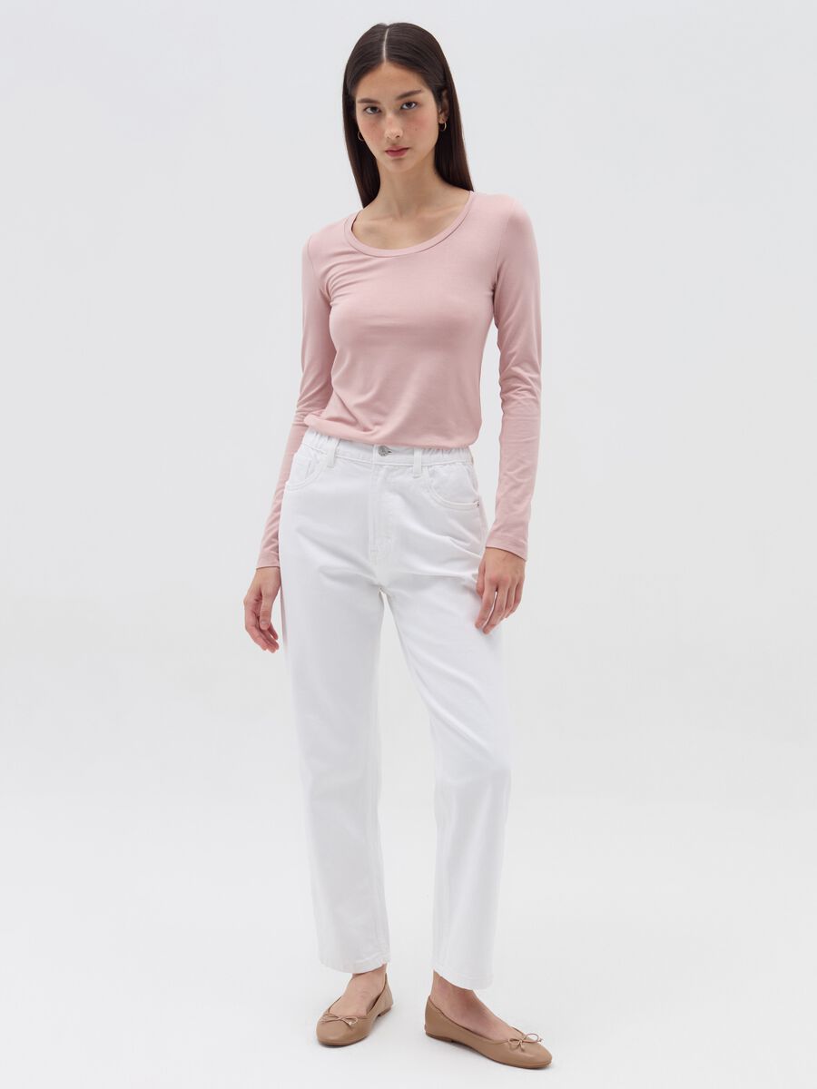 Long-sleeved T-shirt in stretch viscose_0