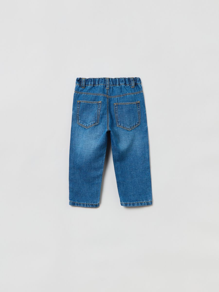 Cotton and linen jeans with pockets_1