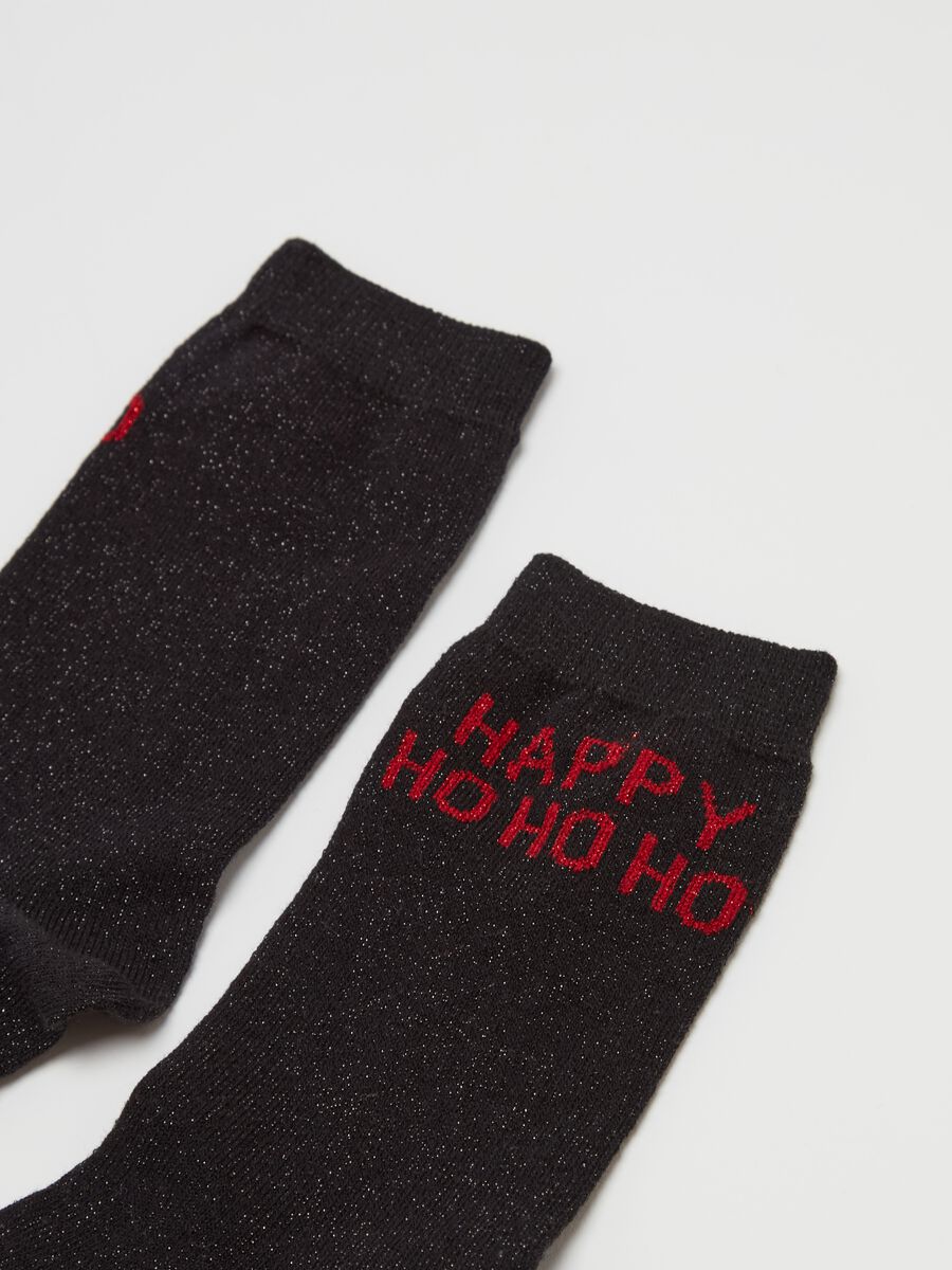 Organic cotton socks with lurex and lettering_1