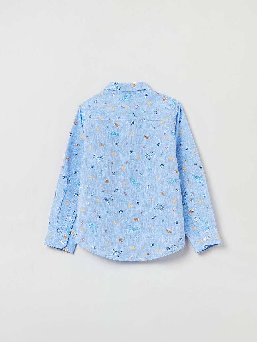 Linen and cotton shirt with print_1