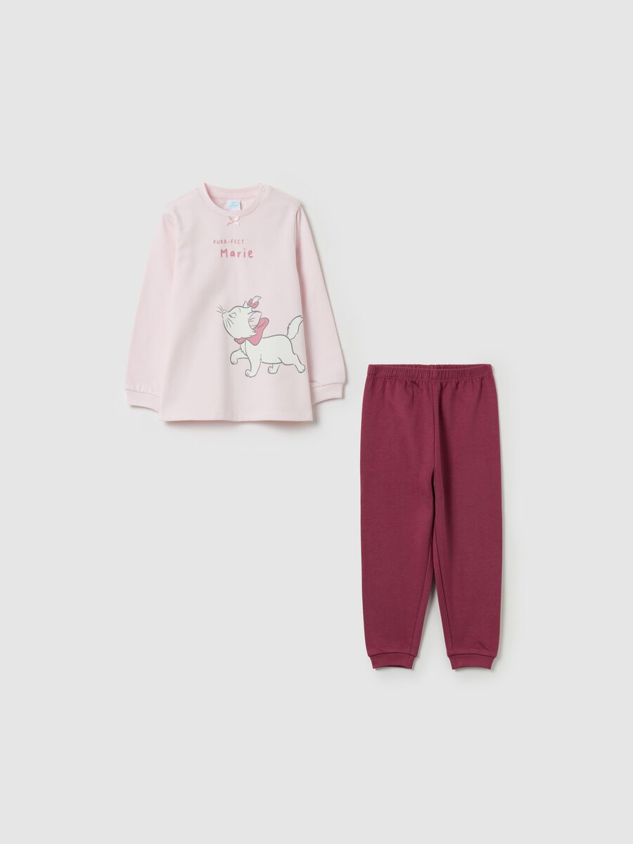 Organic cotton fleece pyjamas with Marie print_0