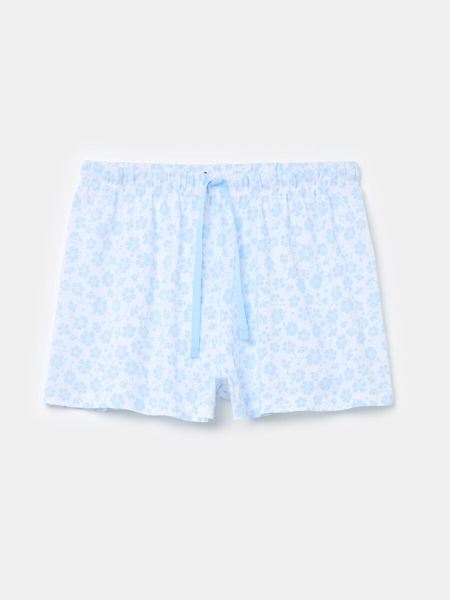 Pyjama shorts with small flowers print_0
