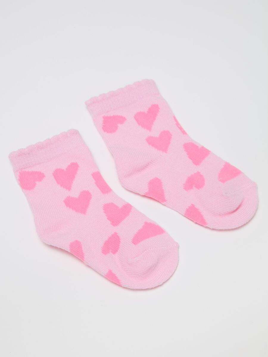 Three-pair pack stretch socks with hearts design_0