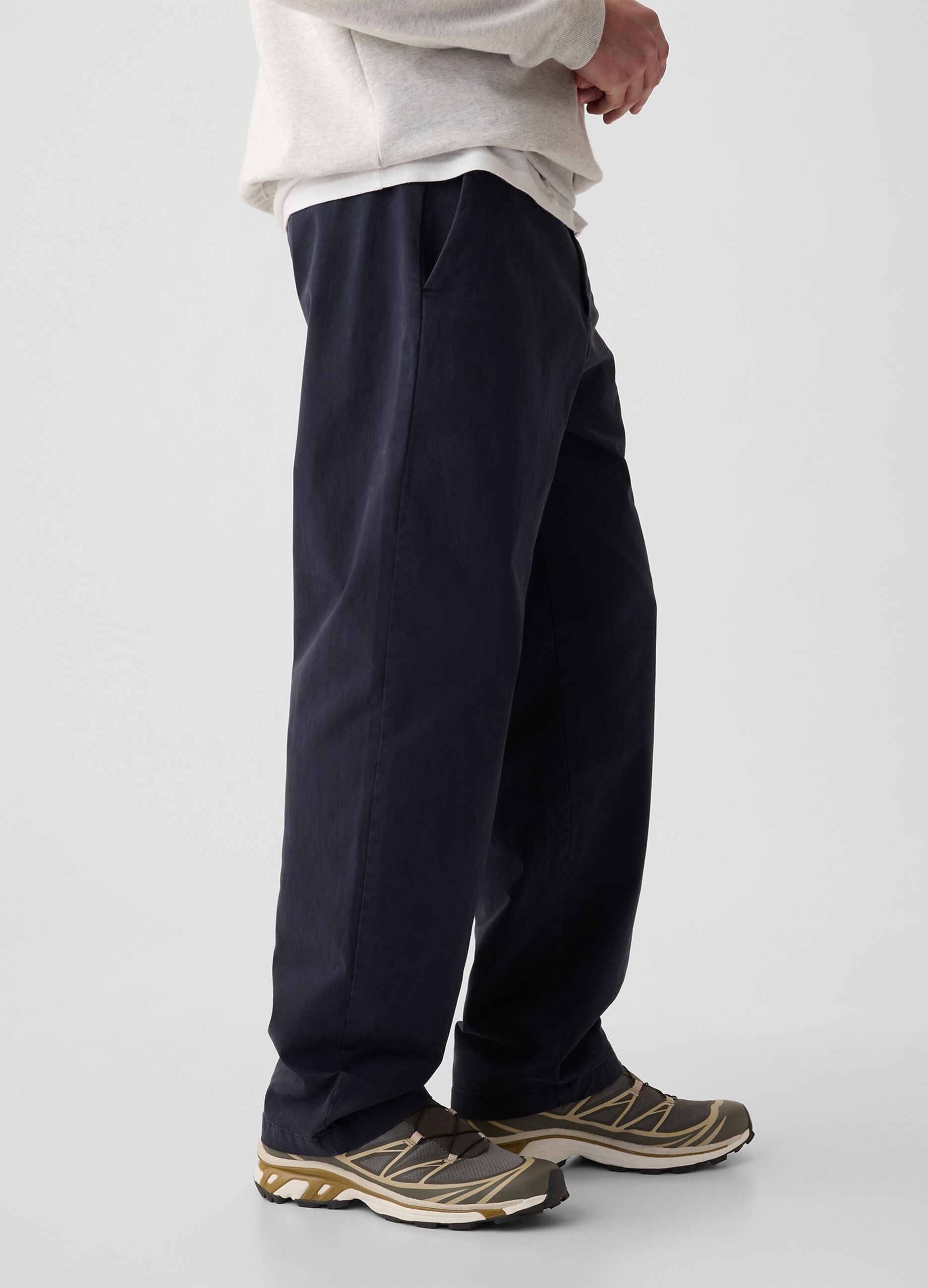 Baggy-fit trousers in stretch cotton