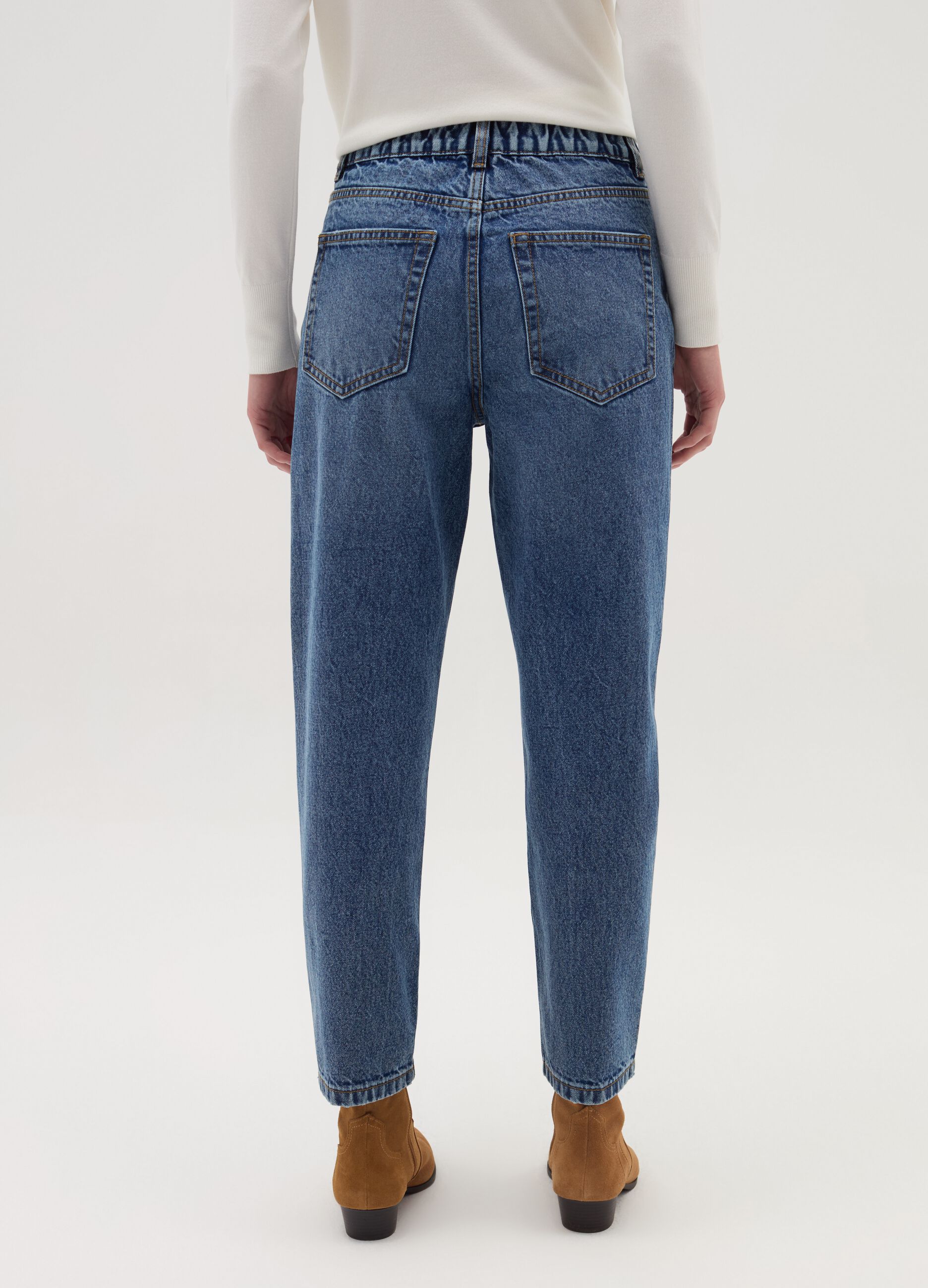 Mum-fit acid wash jeans