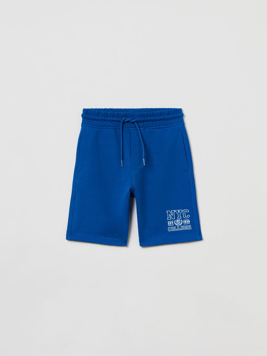 Bermuda joggers with college print_0