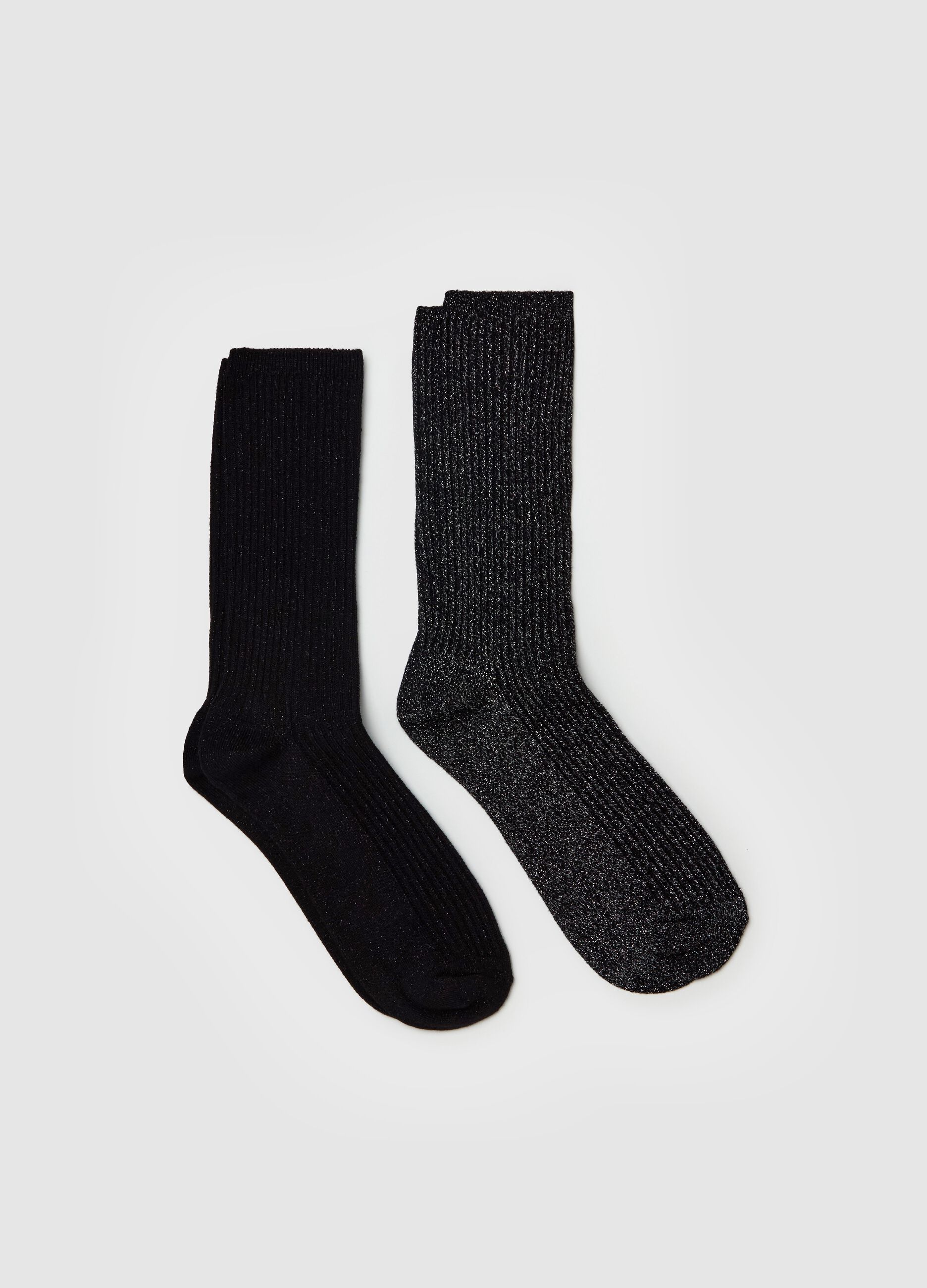 Stretch midi socks with lurex