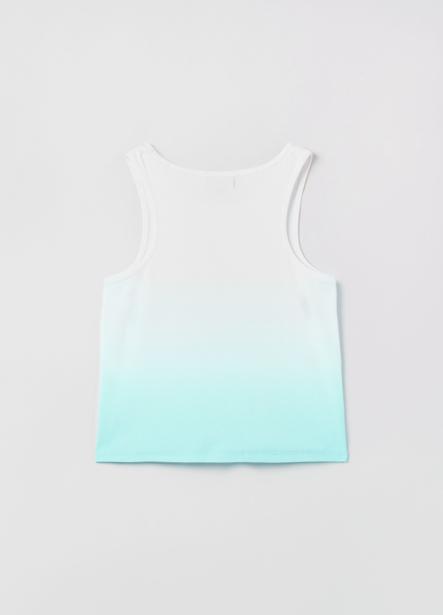 Ribbed tank top with dye-dye pattern