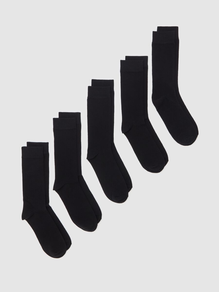 Five-pair pack mid-length stretch socks_0