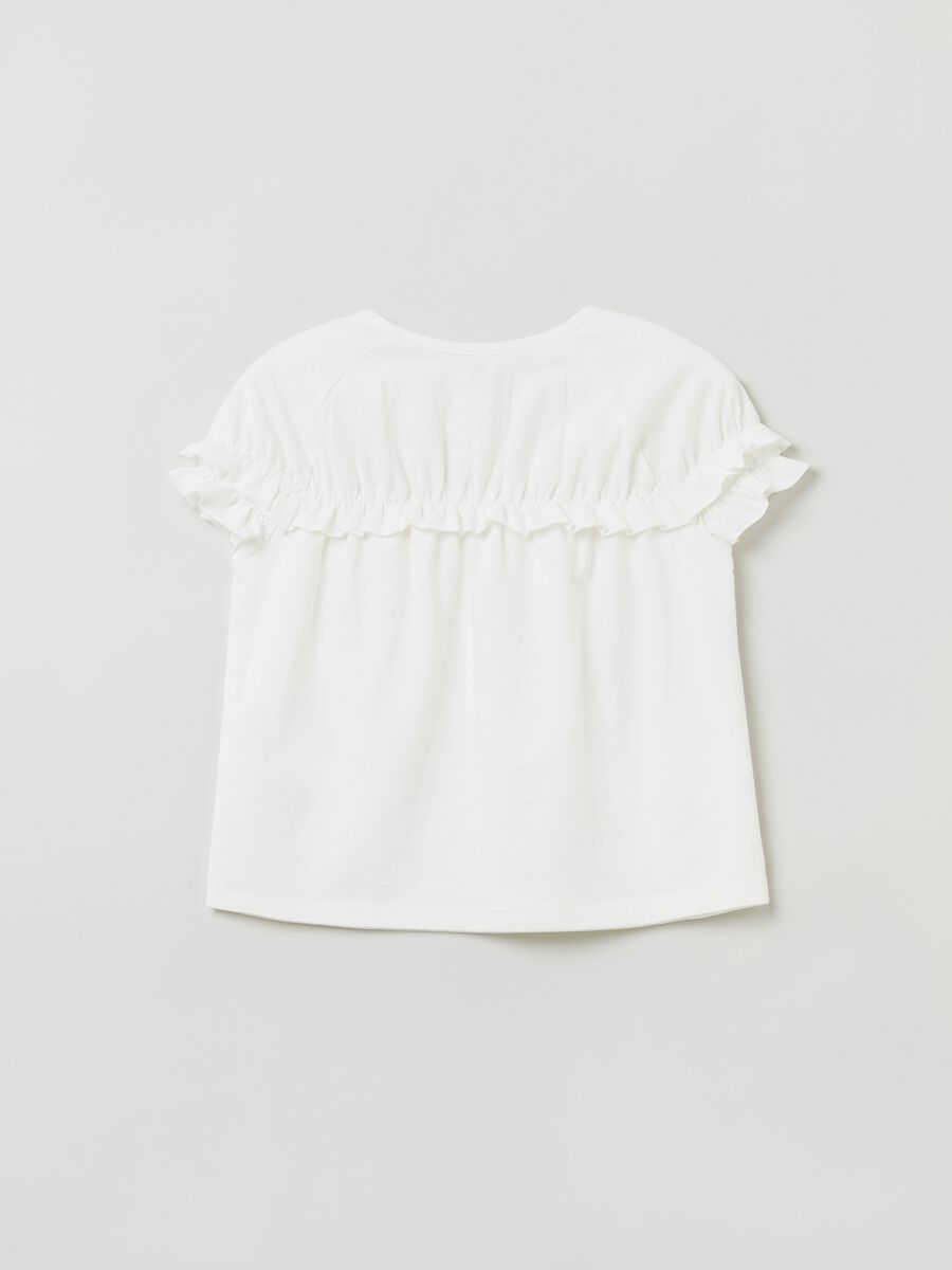 Cotton T-shirt with frills_1