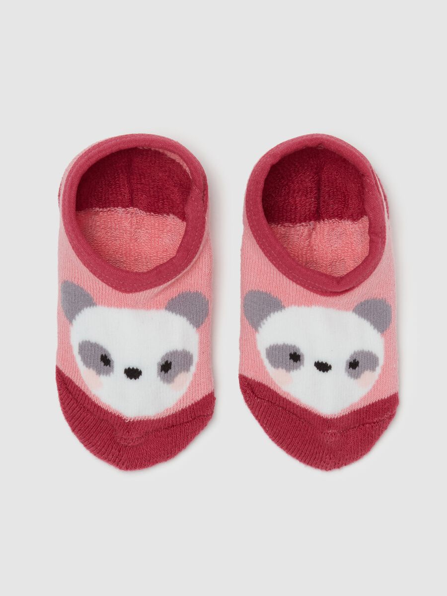 Slipper socks with panda design_1